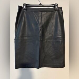 VILA Black Leather Pencil Skirt